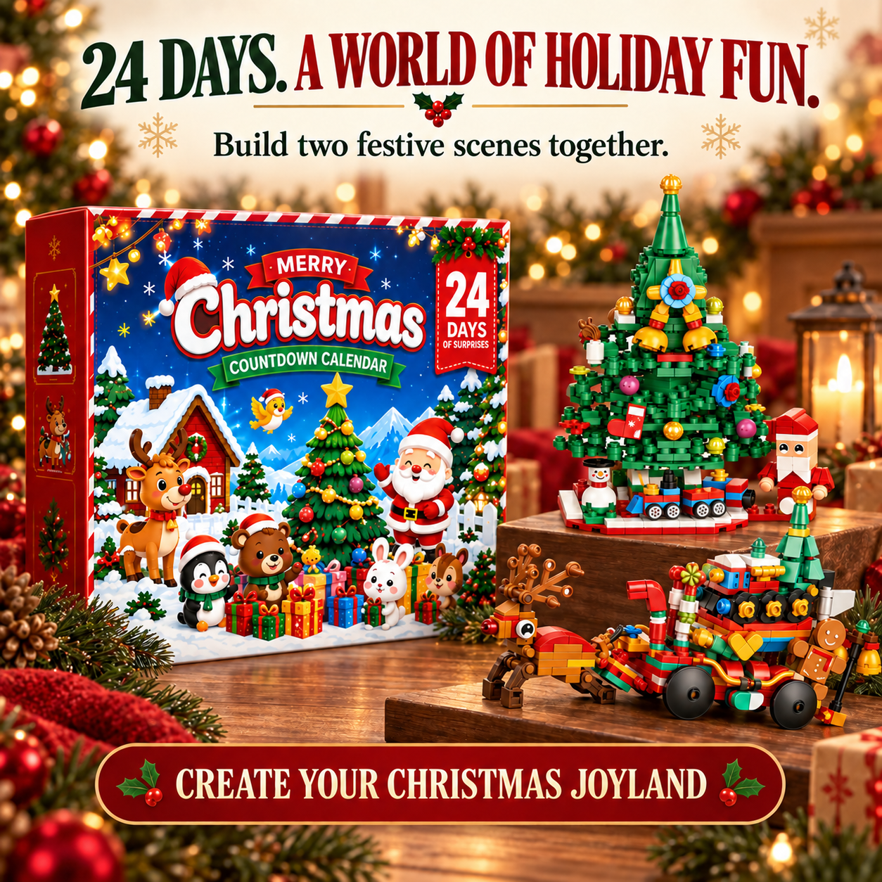 🎄24-Day Christmas Advent Calendar | 7 Festive Styles to Build, Unwrap & Enjoy