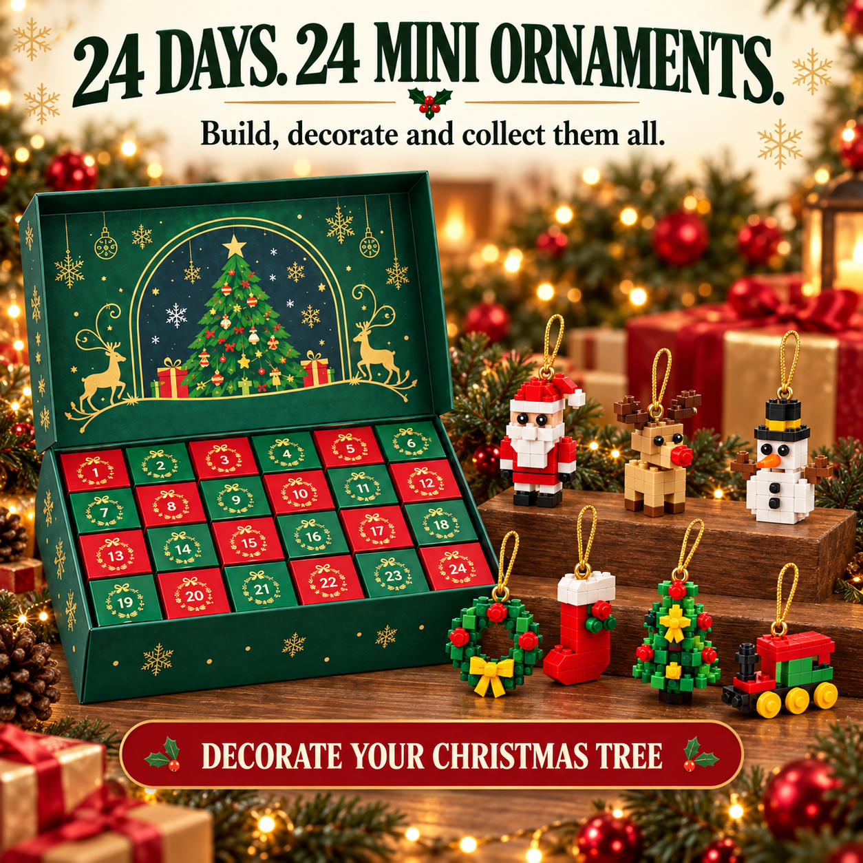 🎄24-Day Christmas Advent Calendar | 7 Festive Styles to Build, Unwrap & Enjoy