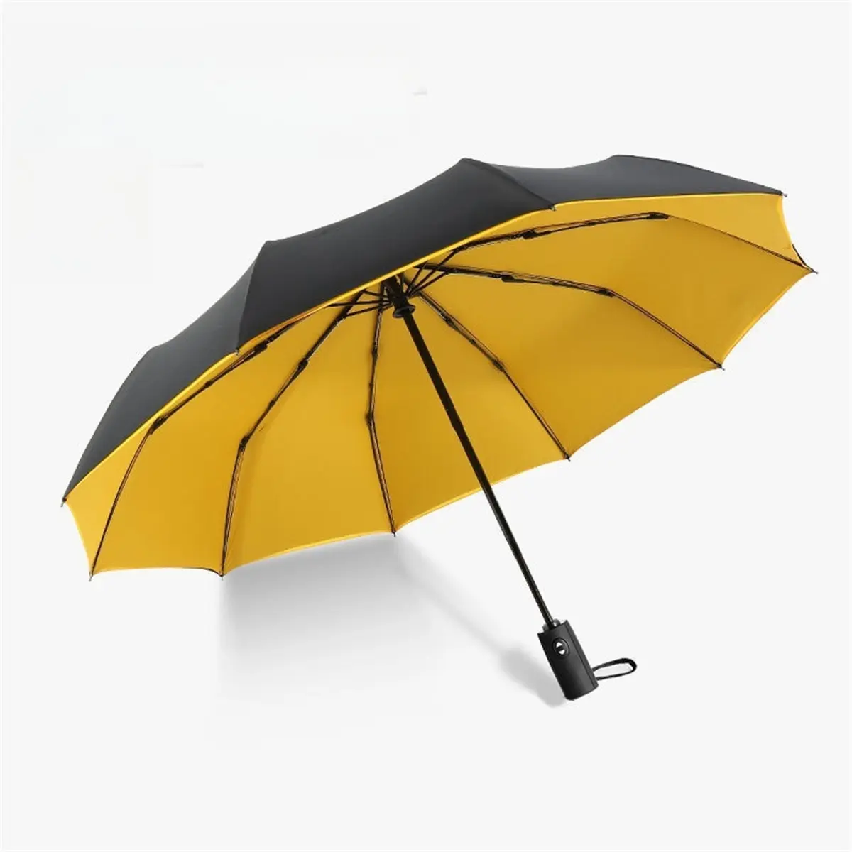 Double-Layer Fabric - Large Yellow automatic folding umbrella, one-size