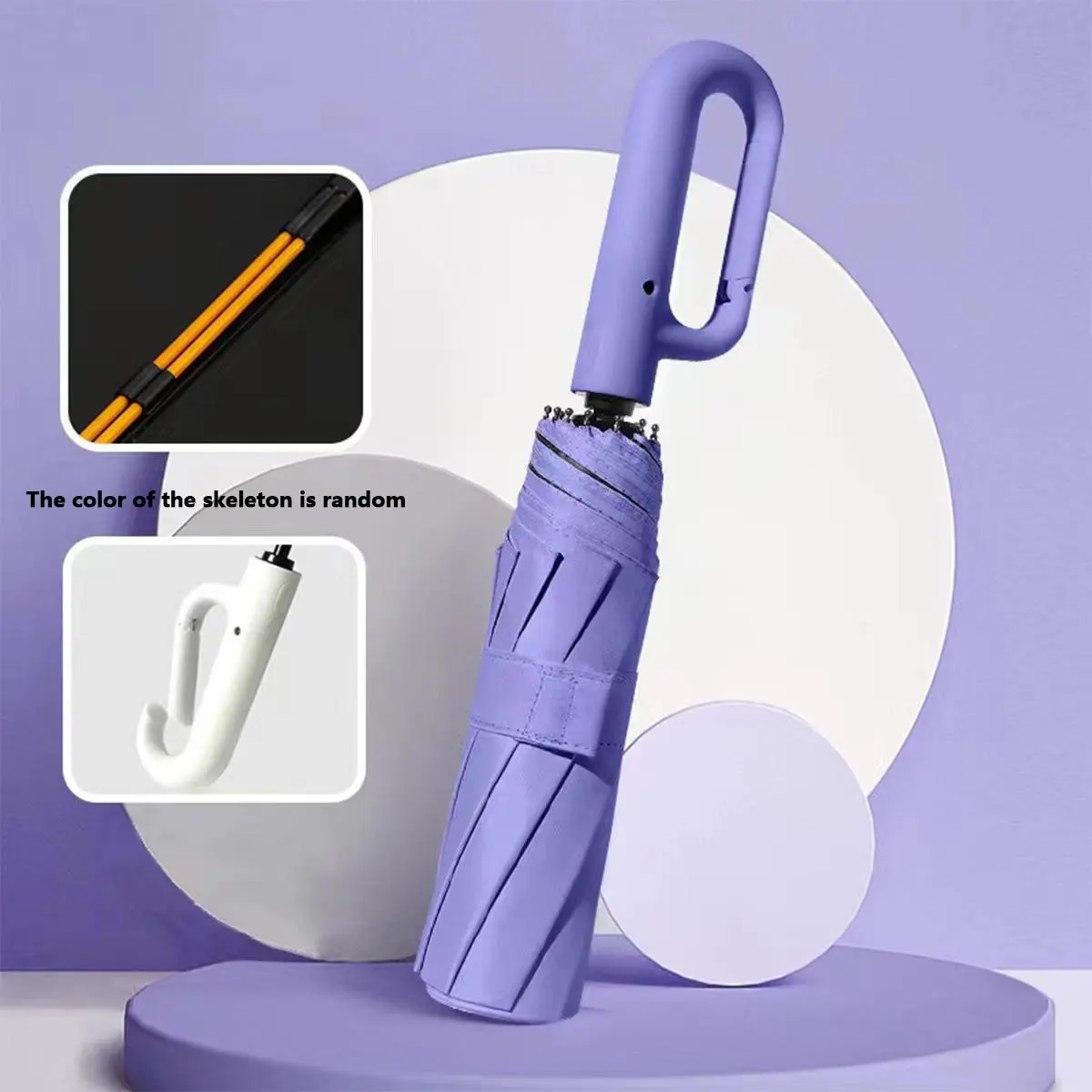 Purple automatic folding umbrella, one-size