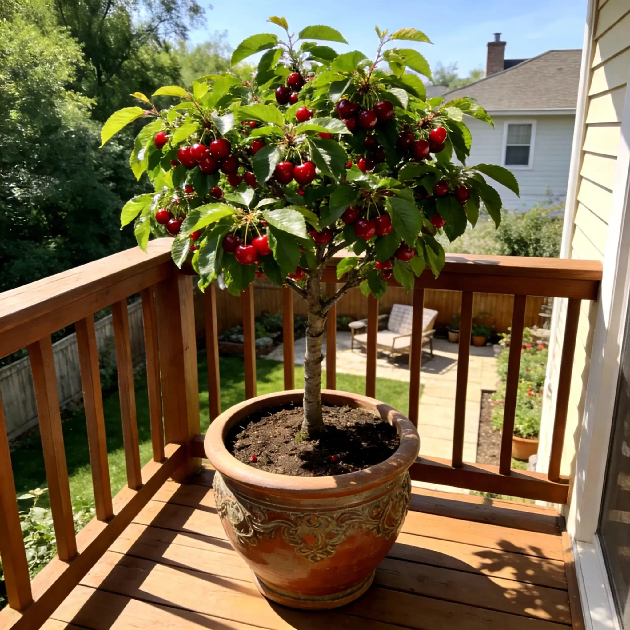 Sweet Cherry Tree Seedling – Grafted & True to Type, Cold Hardy Perennial for Patio & Garden, Live Potted Plant