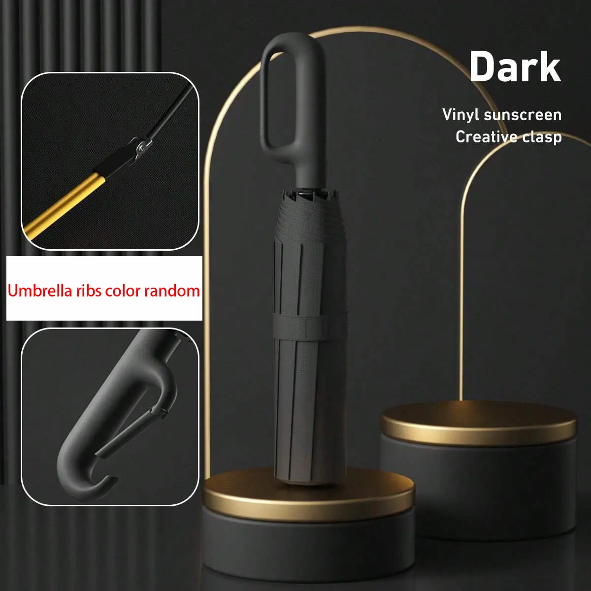 Automatic folding umbrella with loop buckle