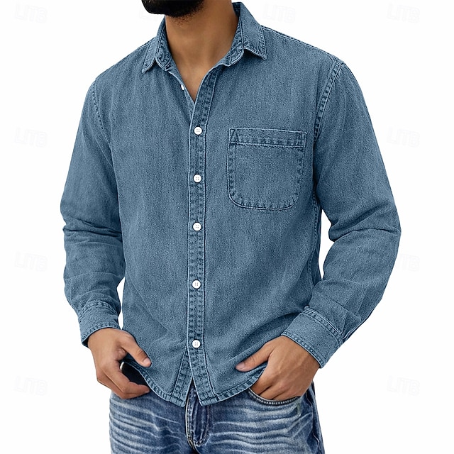 Frontier Acid-Wash Pocket Shirt - Blue
