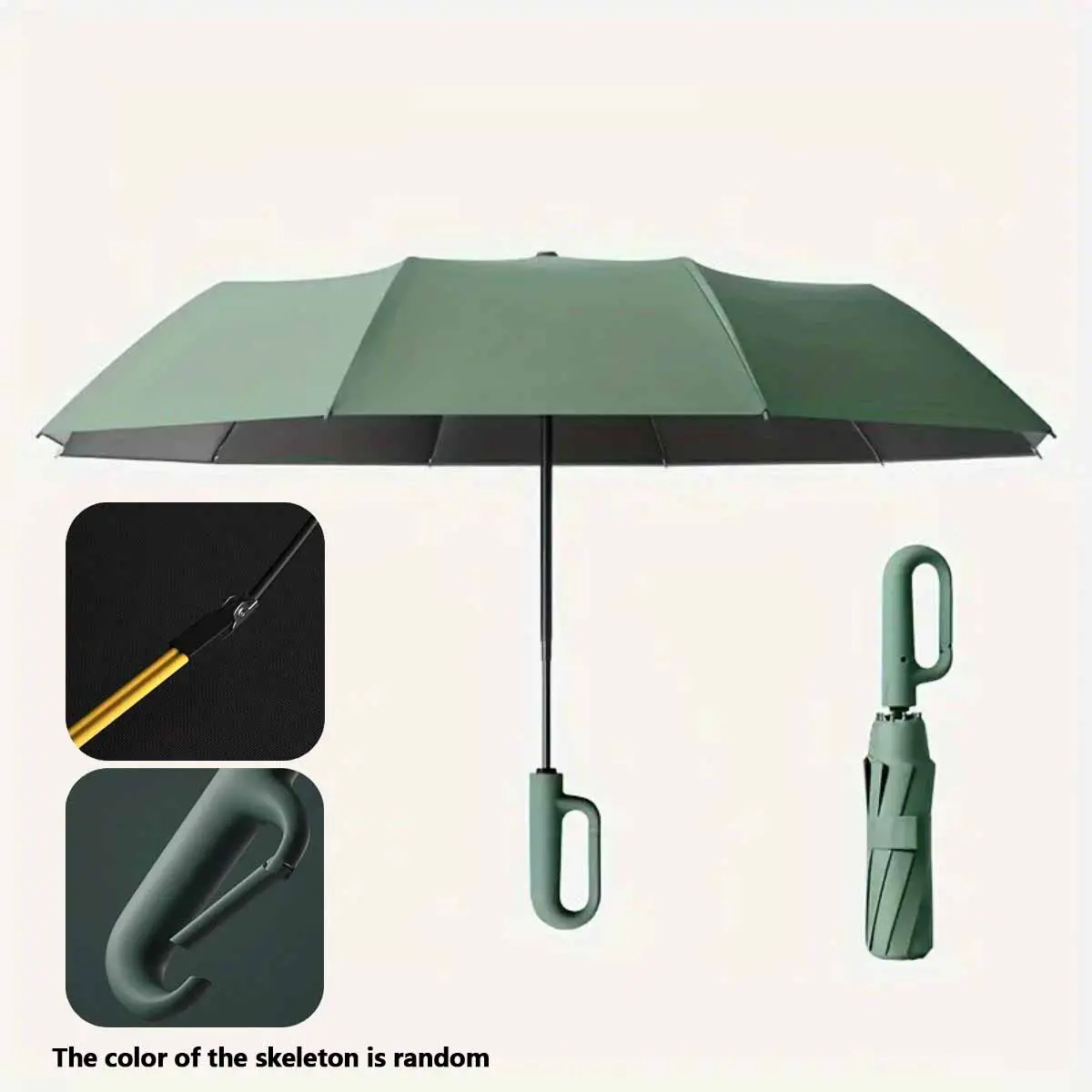Dark Green automatic folding umbrella, one-size