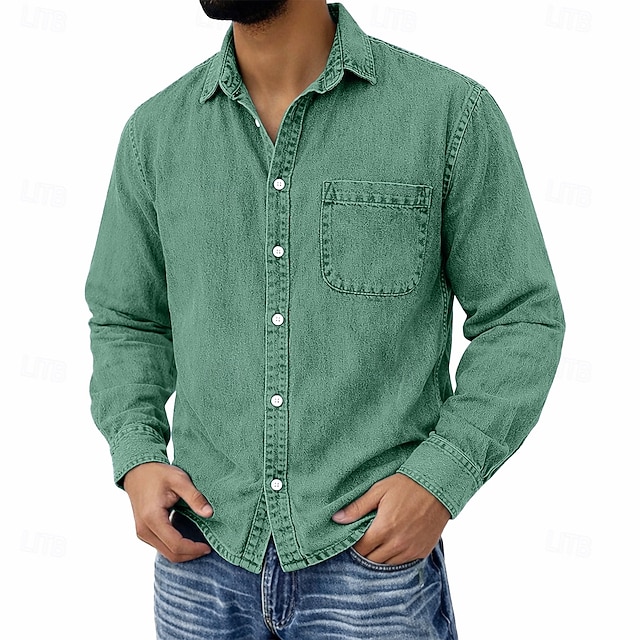 Frontier Acid-Wash Pocket Shirt - Light Green