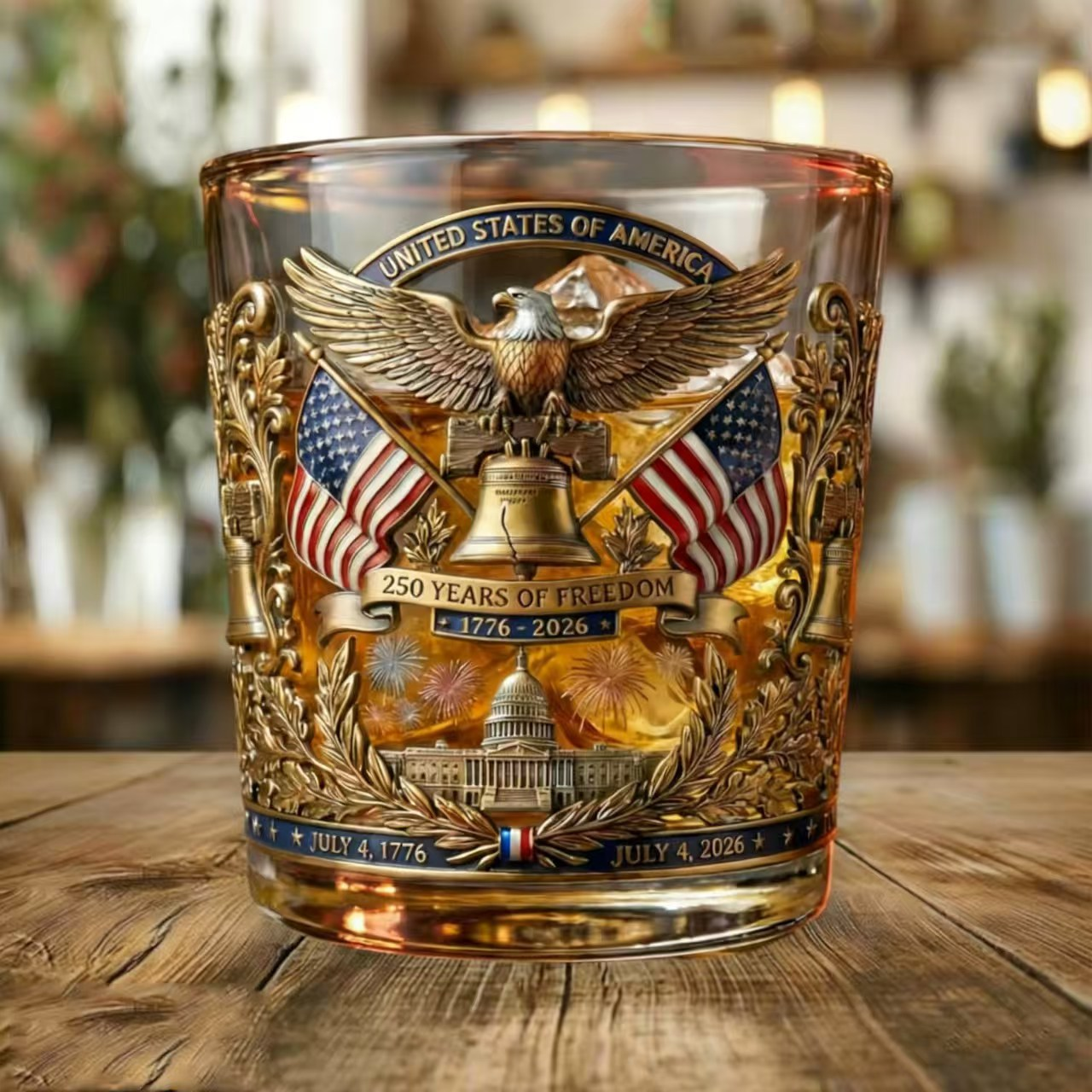 Limited Edition 2026 USA 250th Anniversary Commemorative Glass – 1776-2026 Heritage Edition