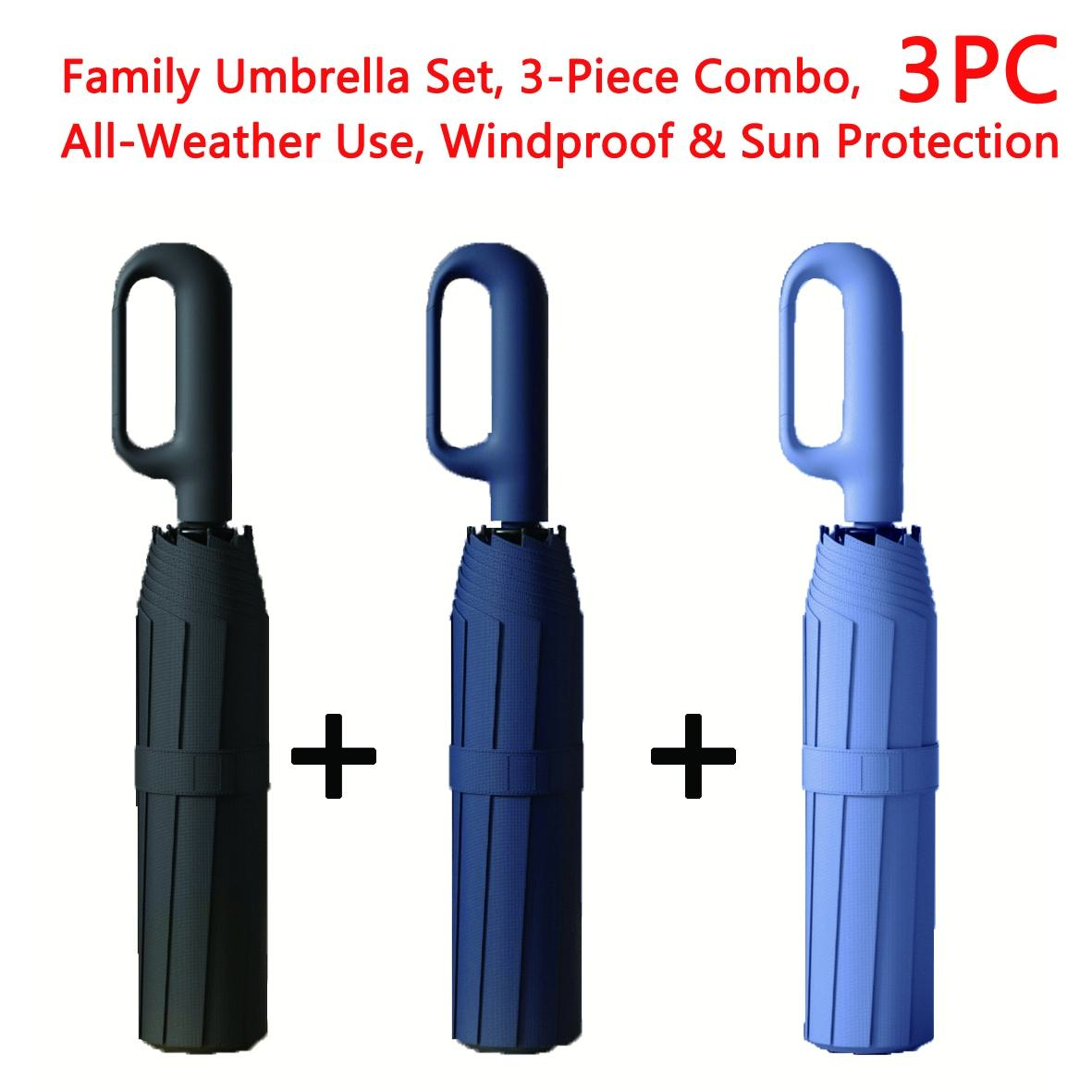3pack-1 automatic folding umbrella, one-size