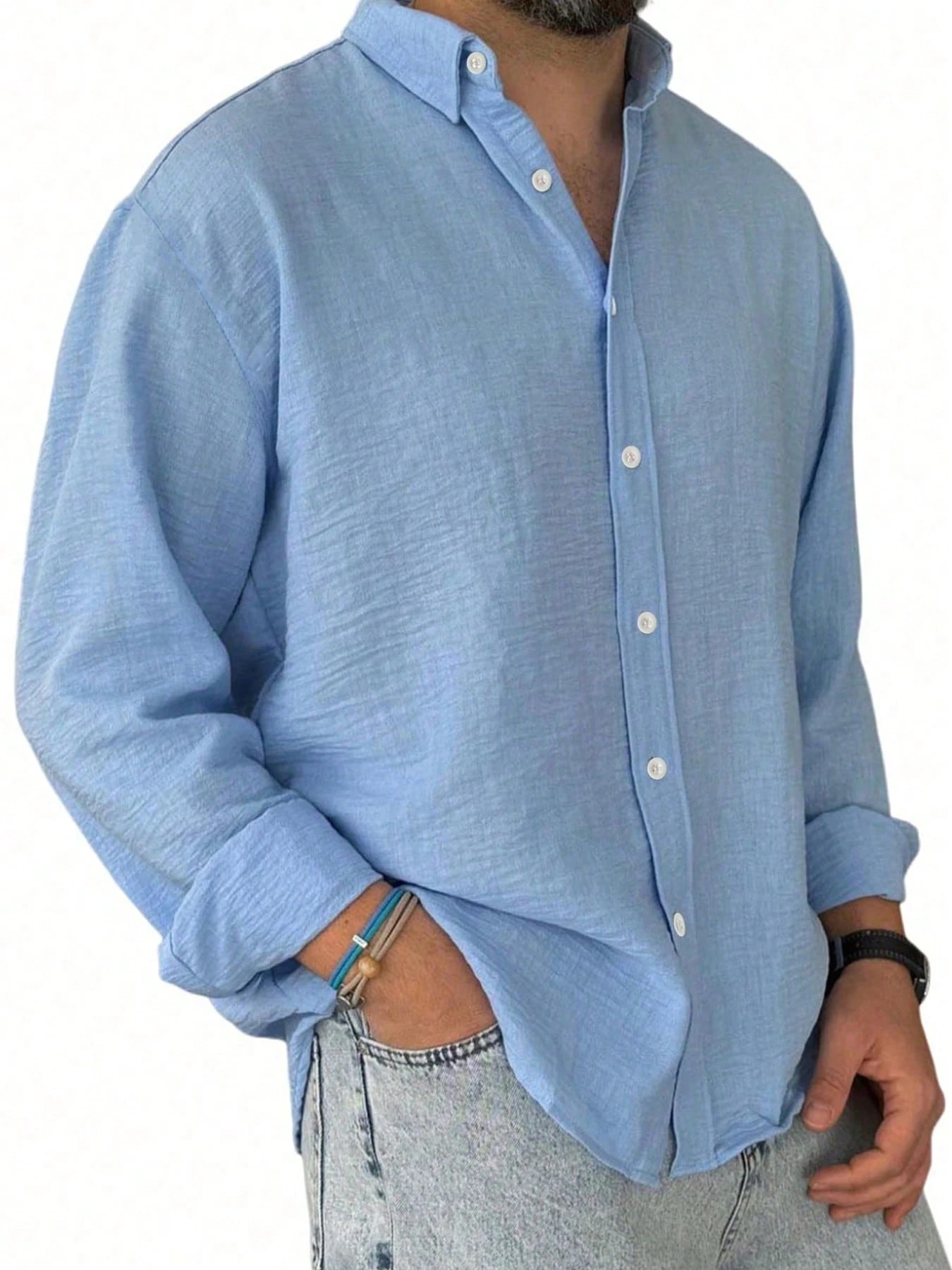 Coastal Blue Lightweight Casual Shirt