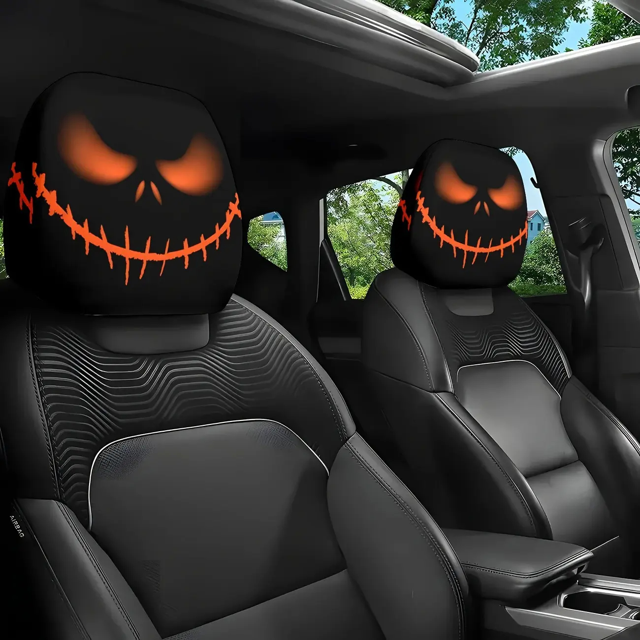 Halloween Car Headrest Covers - 2-Piece Set
