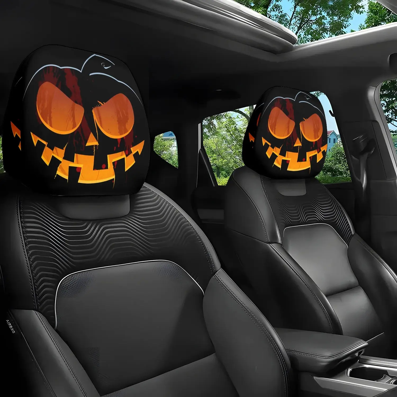 Halloween Car Headrest Covers - 2-Piece Set