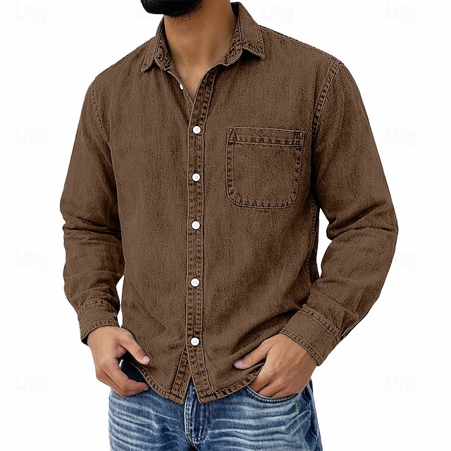 Frontier Acid-Wash Pocket Shirt - Brown