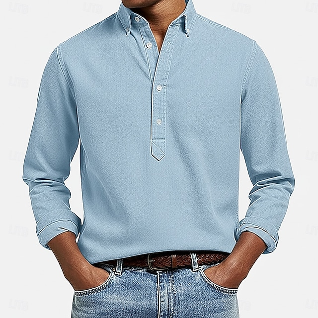 Cambridge Easy-Care Button-Down Shirt - Light Blue