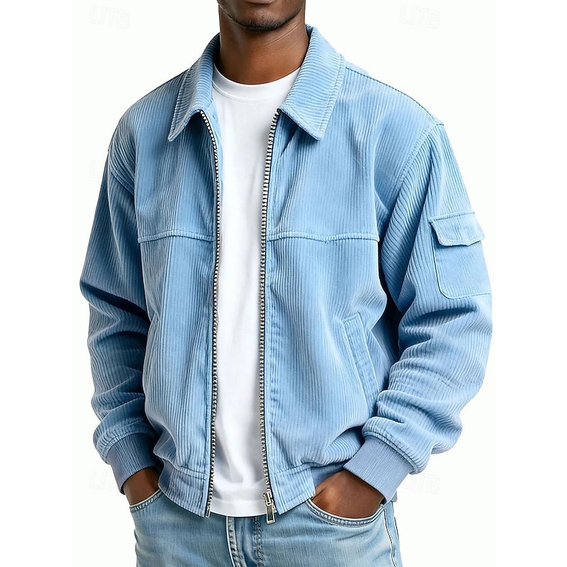 Light Blue Harbor Corduroy Utility Jacket