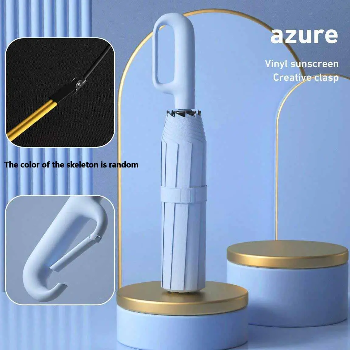 Light Blue automatic folding umbrella, one-size