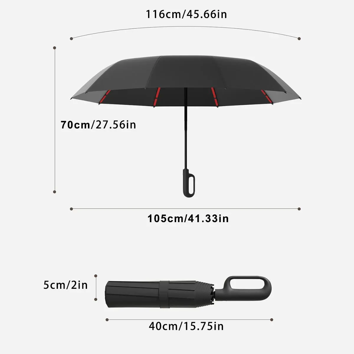 Automatic folding umbrella – Grey