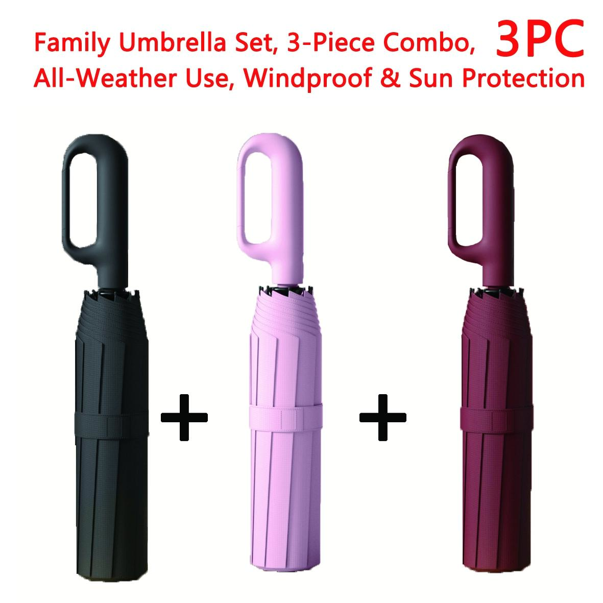 3pack-2 automatic folding umbrella, one-size