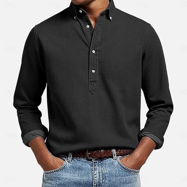 Cambridge Easy-Care Button-Down Shirt - Black