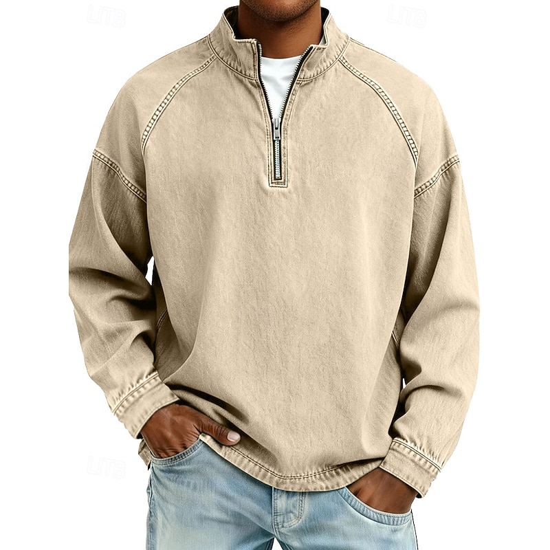 Heritage Acid-Wash Cotton Quarter-Zip product image 4