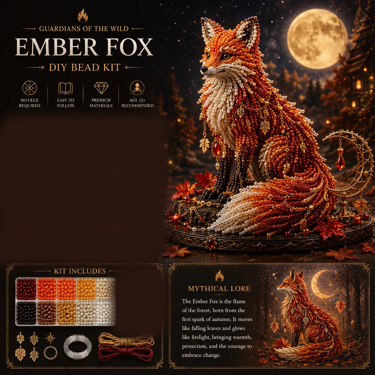 🔥49% Off Last Day - 🔥🎁3D Animal Guardian DIY Bead Kit Collection