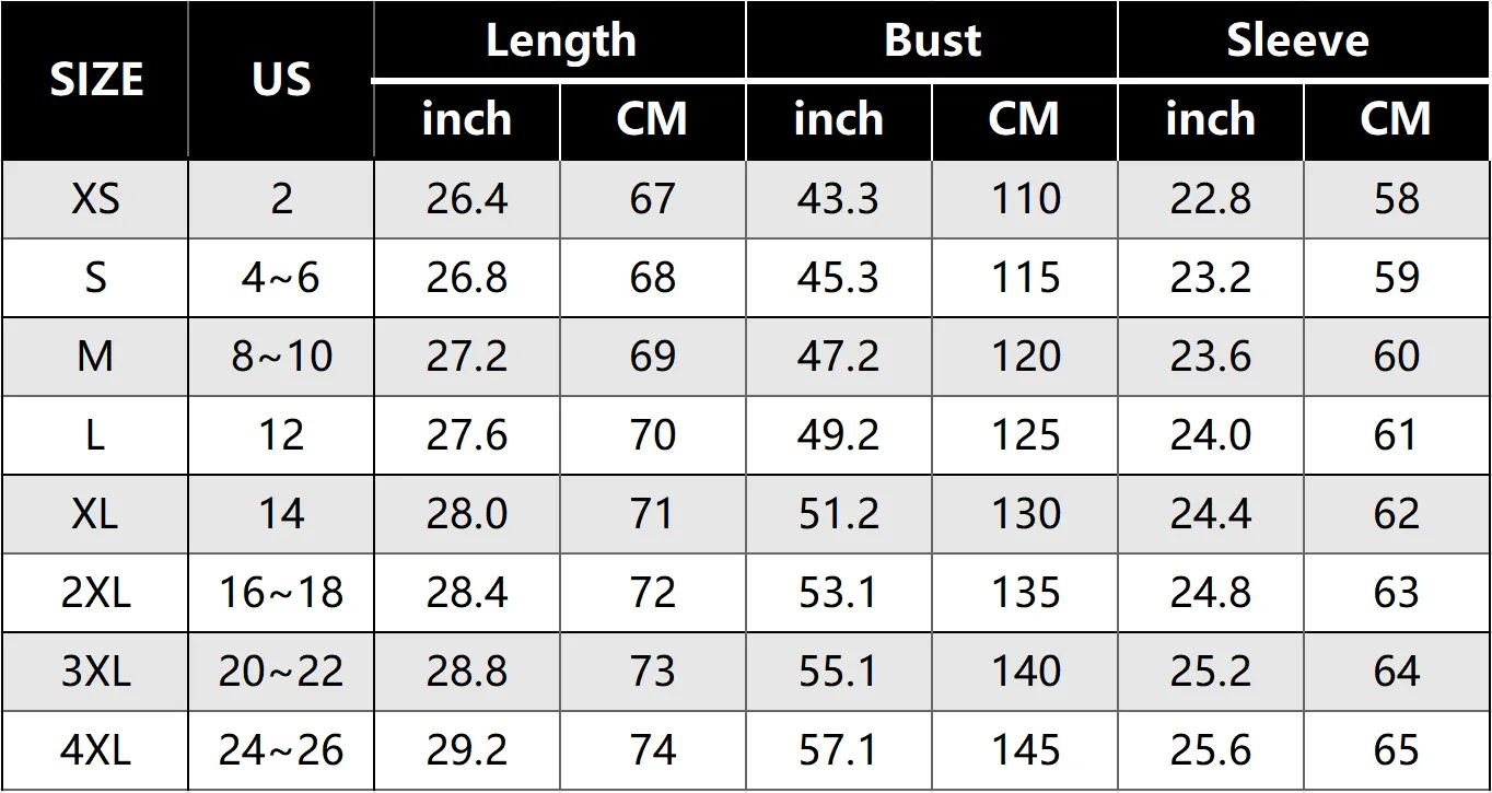 Original size chart for women's plaid denim-trim hooded shacket