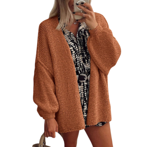 Womens Oversized Cardigan Sweaters 2026 Fall Long Lantern Sleeve Knit Open Front Lightweight Sweater