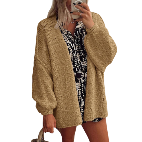 Womens Oversized Cardigan Sweaters 2026 Fall Long Lantern Sleeve Knit Open Front Lightweight Sweater