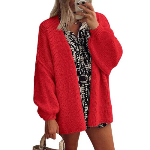 Womens Oversized Cardigan Sweaters 2026 Fall Long Lantern Sleeve Knit Open Front Lightweight Sweater
