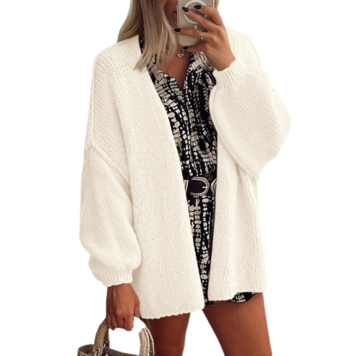Womens Oversized Cardigan Sweaters 2026 Fall Long Lantern Sleeve Knit Open Front Lightweight Sweater