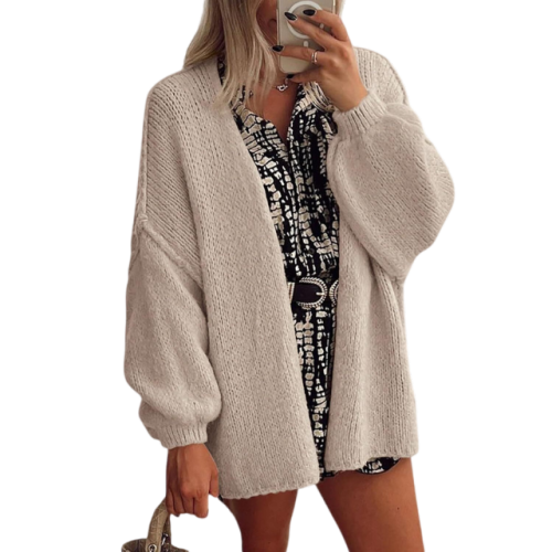 Womens Oversized Cardigan Sweaters 2026 Fall Long Lantern Sleeve Knit Open Front Lightweight Sweater