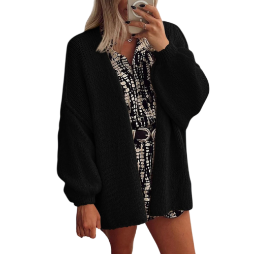 Womens Oversized Cardigan Sweaters 2026 Fall Long Lantern Sleeve Knit Open Front Lightweight Sweater