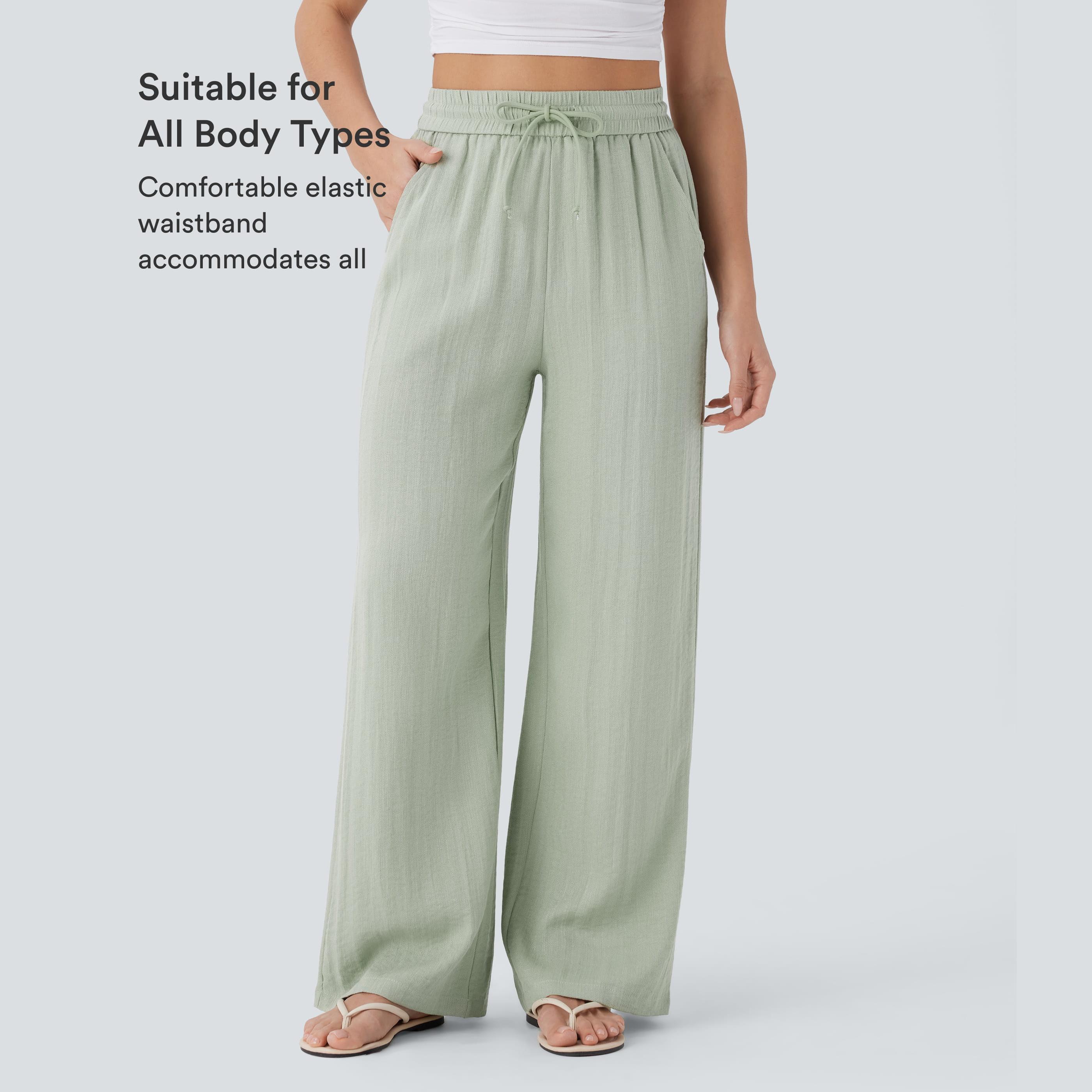 【Creator’s Pick】Halara High Waisted Drawstring Pocket Wide Leg Baggy Casual Linen-Feel Pants 【Creator’s Pick】Halara High Waisted Drawstring Pocket Wide Leg Baggy Casual Linen-Feel Pants
