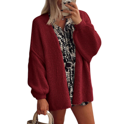 Womens Oversized Cardigan Sweaters 2026 Fall Long Lantern Sleeve Knit Open Front Lightweight Sweater