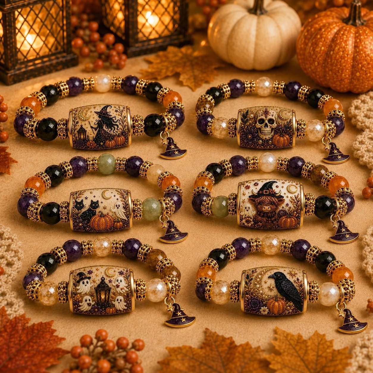 🔥Last Day 50% OFF - 🎃 Limited Edition Halloween Beaded Bracelet Set | Spooky Cute Gift Jewelry