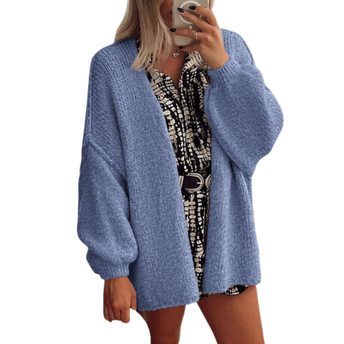 Womens Oversized Cardigan Sweaters 2026 Fall Long Lantern Sleeve Knit Open Front Lightweight Sweater
