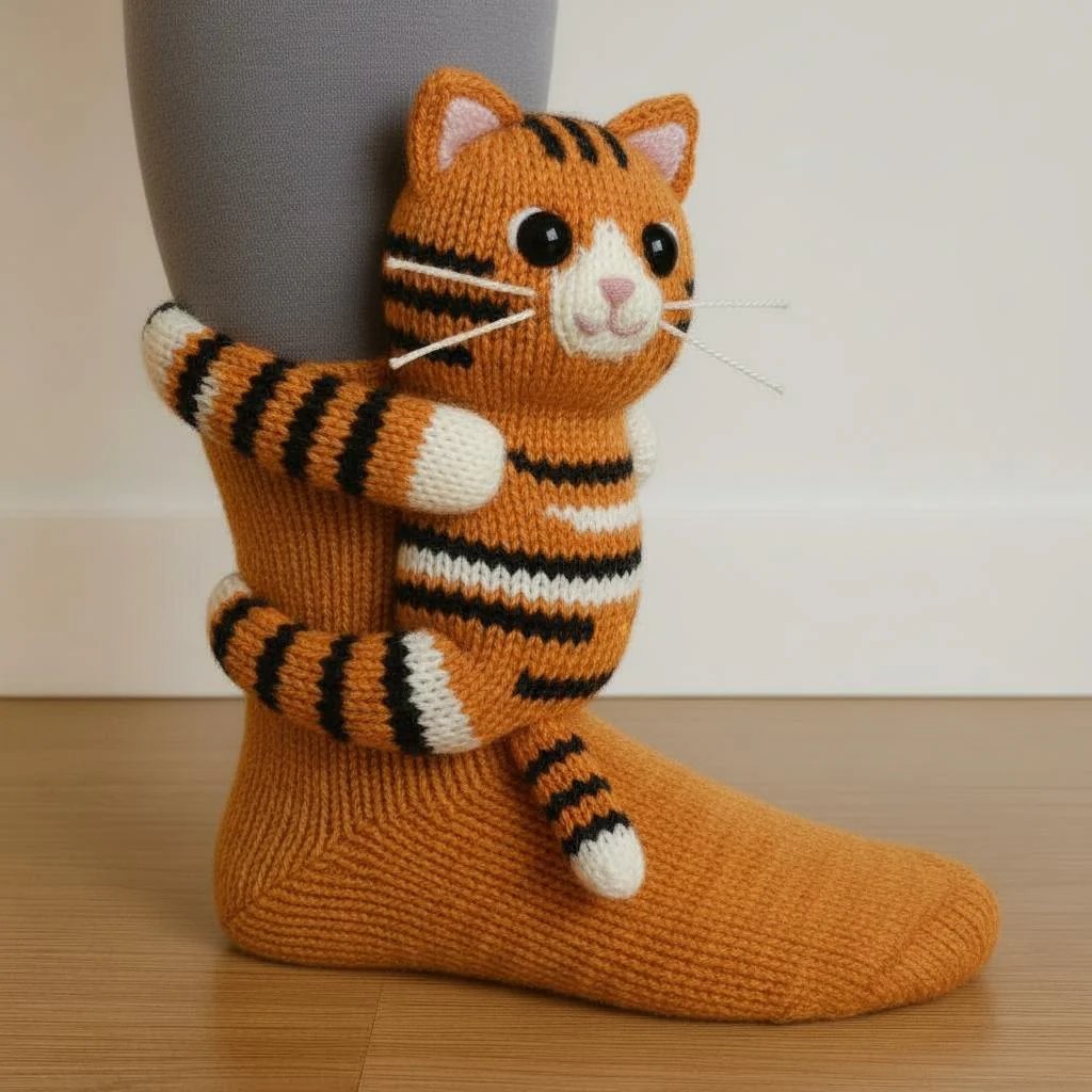 Cozy 3D animal socks — Cat