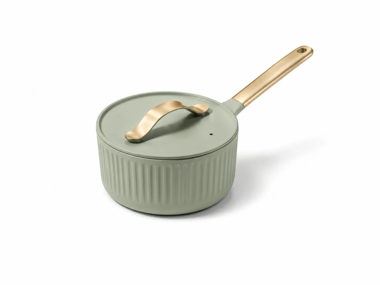 Pentola Antiaderente 1.5L Verde con Manico Dorato