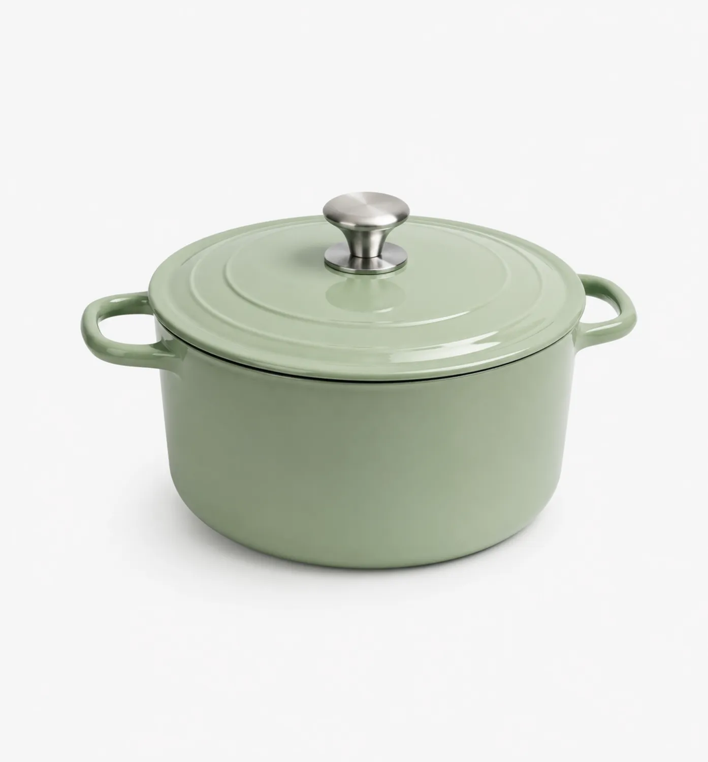 Casseruola Rotonda in Ghisa 5L Verde con Coperchio