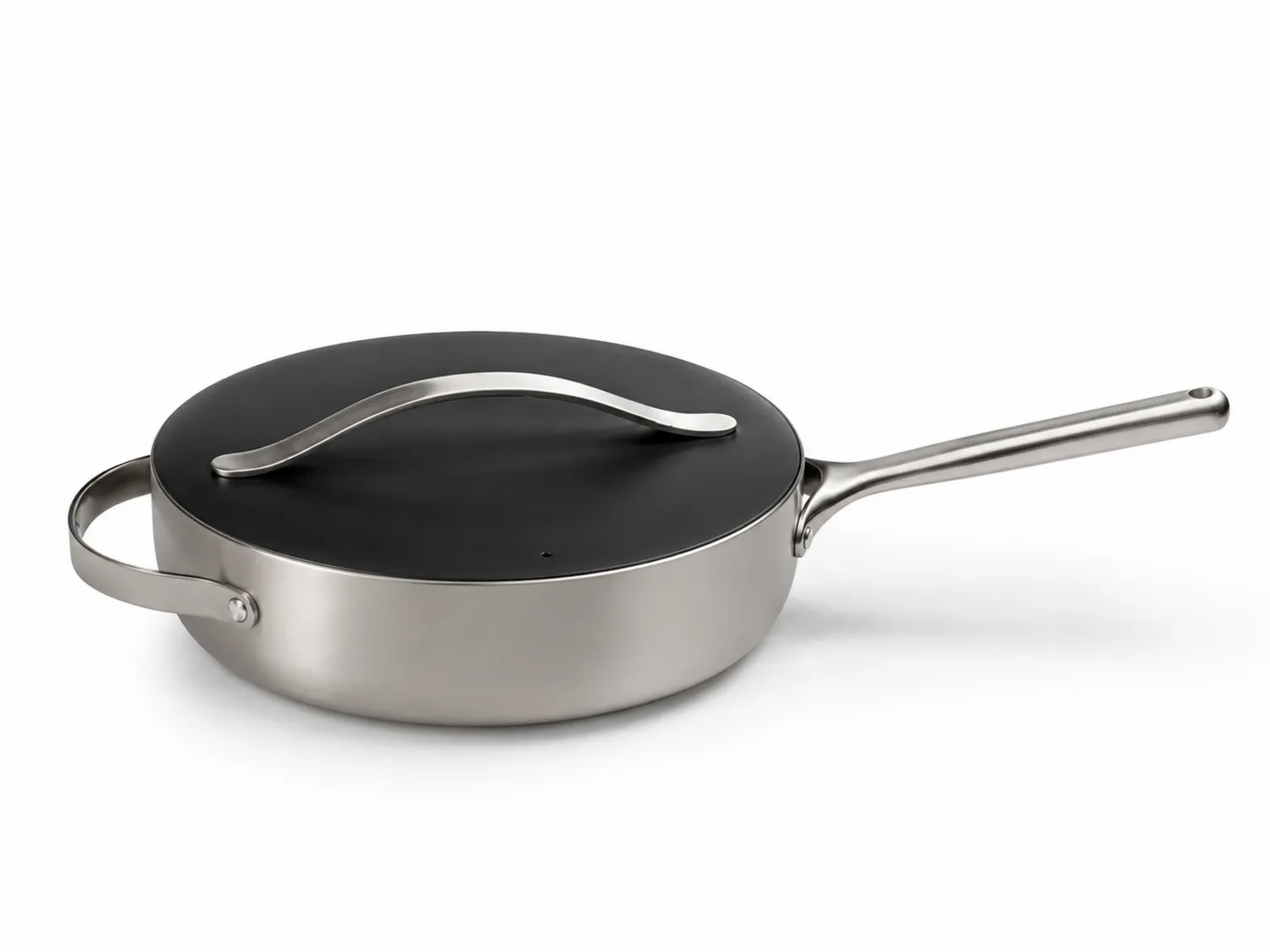 Sauté in Acciaio Inox con Coperchio Nero