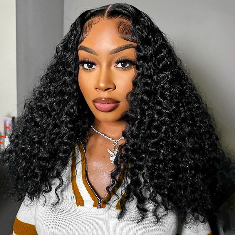 Hairsmarket 250% Density Spanish Curly Hair 13x4 5x5 HD Transparent Lace Front Wig Natural Human Hair Wig