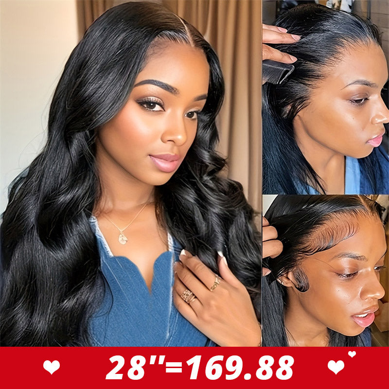 28''=$169.88 | Wear Go Pre Cut 5x5 Lace Wig Body Wave Human Hair Wigs Bleached Konts Pre Plucked Glueless Wigs