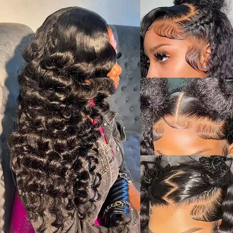30“=$179 | Hairsmarket Loose Deep 13x6 HD Lace Front Wig Glueless Pre Plucked & Pre Bleach Glueless Wig Human Hair Wig