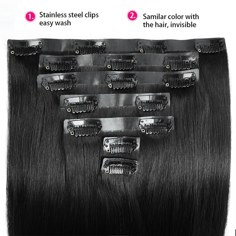 Hairsmarket Straight Clip In Hair Extension 100% Human Hair 135g 9 Pcs/ 7 Pcs