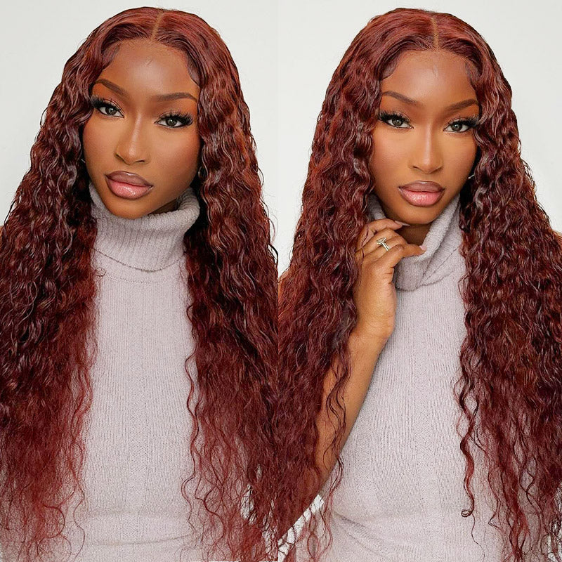 #33 Reddish Brown Deep Wave Human Hair For Braiding