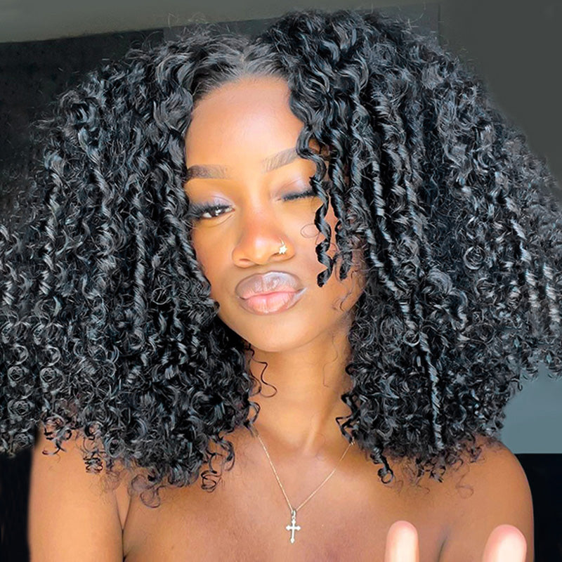 Hairsmarket 250% Density Spanish Curly Hair 13x4 5x5 HD Transparent Lace Front Wig Natural Human Hair Wig