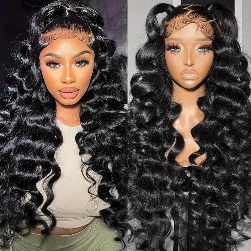 30“=$179 | Hairsmarket Loose Deep 13x6 HD Lace Front Wig Glueless Pre Plucked & Pre Bleach Glueless Wig Human Hair Wig