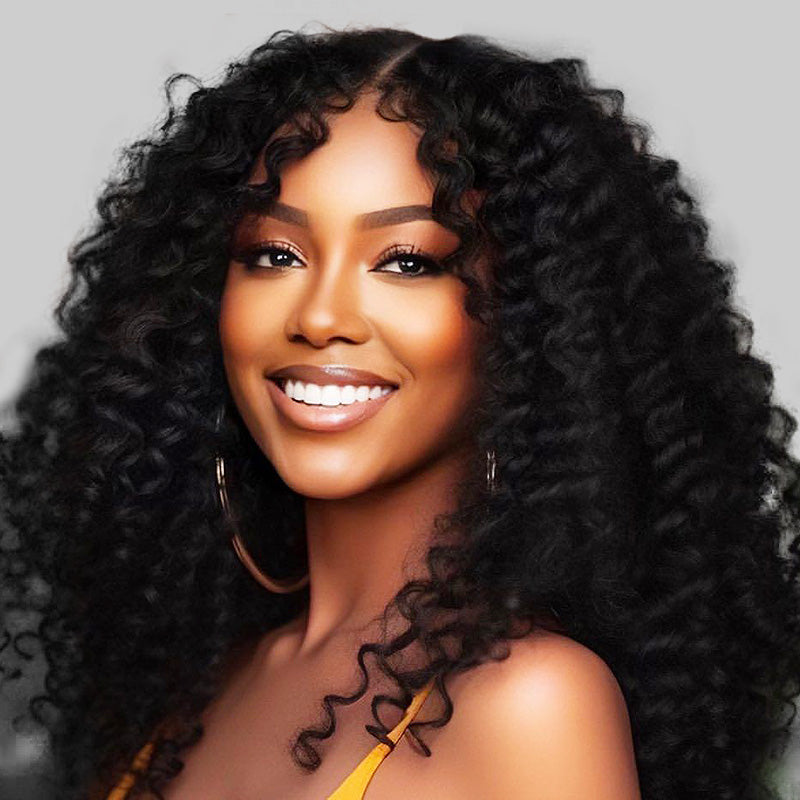Hairsmarket 250% Density Spanish Curly Hair 13x4 5x5 HD Transparent Lace Front Wig Natural Human Hair Wig