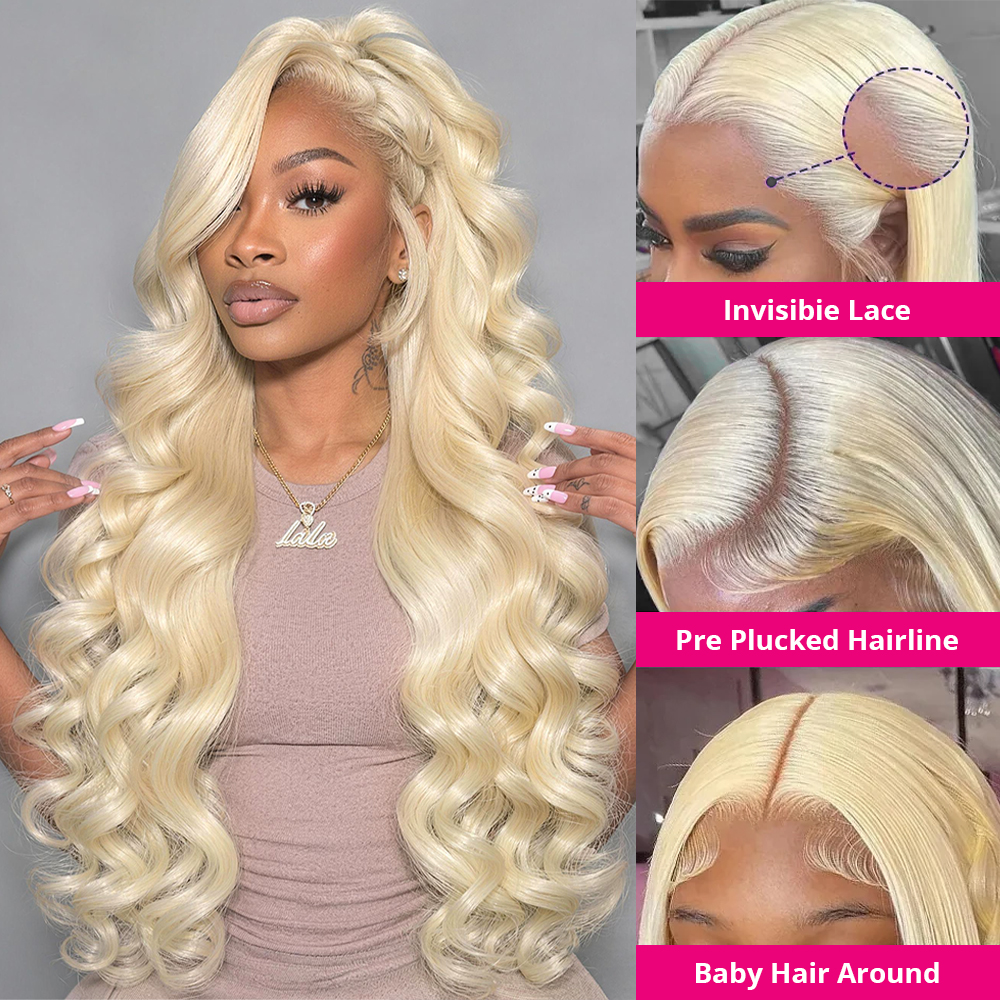 613 Blonde Color Full Lace Wig 613 Body Wave Human Hair Blonde Lace Front Wigs Barbie color 
