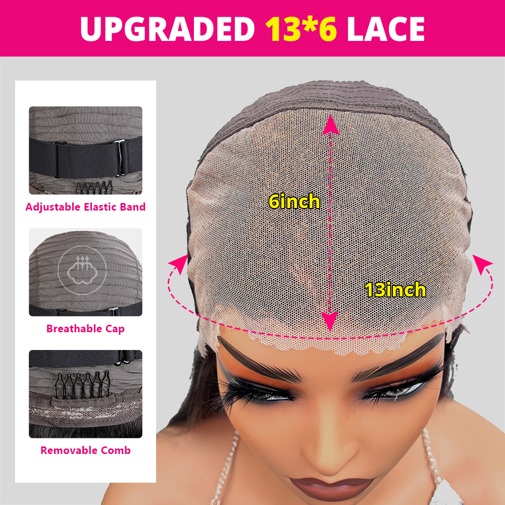 Hairsmarket 13x6 Full Lace Frontal Wig HD Transparent Lace Straight Wig Pre-Everything Glueless Wig 250% Density