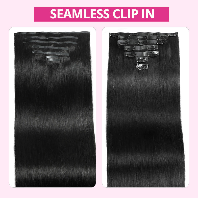 Hairsmarket Straight Clip In Hair Extension 100% Human Hair 135g 9 Pcs/ 7 Pcs