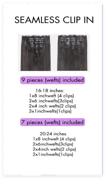 Hairsmarket Straight Clip In Hair Extension 100% Human Hair 135g 9 Pcs/ 7 Pcs